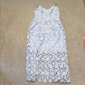 Astr the label Light Blue Lace Midi Dress Women's Size L